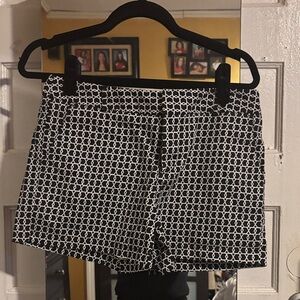 Stylish Black and White Patterned Women's Shorts